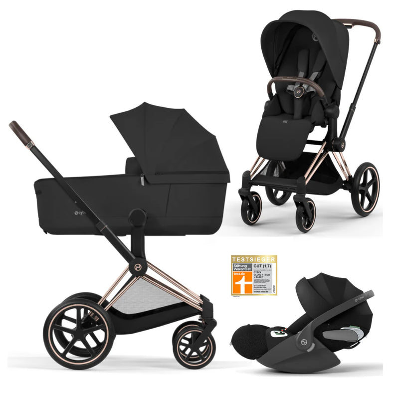 Cybex Priam 5 Comfort Kombikinderwagen 3in1 Set | Mit Cloud T i-Size Babyschale & faltbarer Babywanne