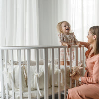 KOTTO OLIN Babybett Buche Oval mit Matratze – Weiss – Ansicht 19