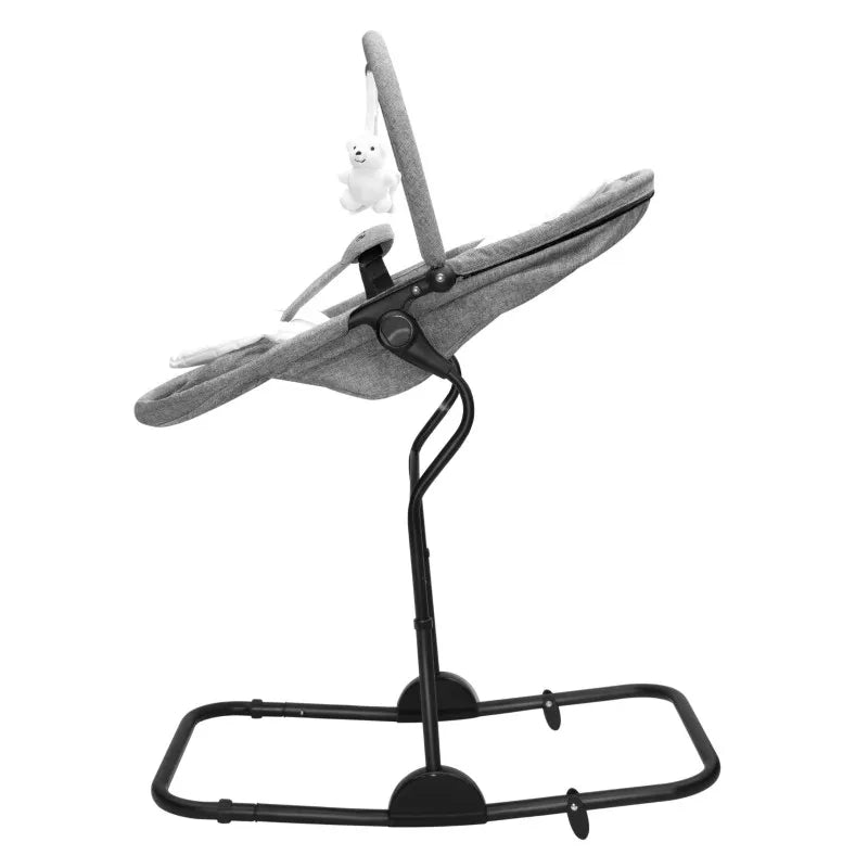 Tulano Moon 35 Babywippe 4-in-1 Grau mit 5 Höhenstufen und Leinenbezug