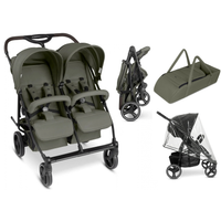 ABC Design D Two – Geschwisterkinderwagen mit 1 Babywanne und Regenschutz