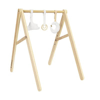 Tulano Moon 45 Holzwippe 2-in-1 Natur mit Spielbogen und Baumwollbezug