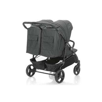 Zwillingsbuggy plus zwei Cocoon Softwanne (grau melange)