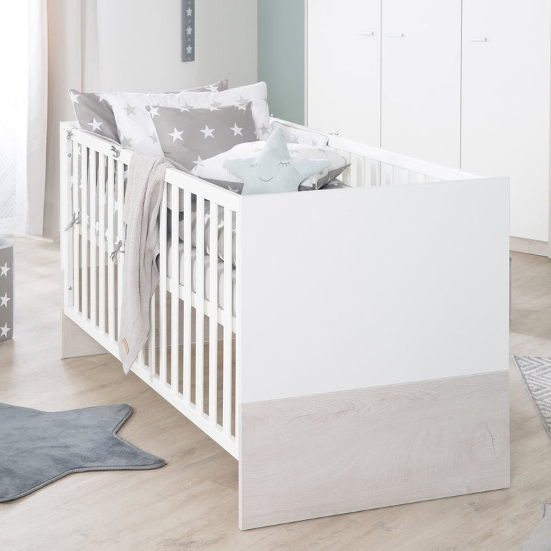 Babyzimmer Möbelset „Julia“ 2-teilig mit Kombi-Kinderbett 70x140 cm und Wickelkommode