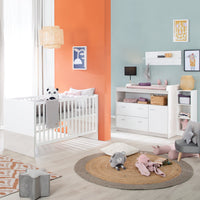 Babyzimmer Möbelset „Julia“ 2-teilig mit Kombi-Kinderbett 70x140 cm und Wickelkommode