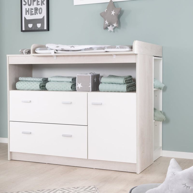 Babyzimmer Möbelset „Julia“ 2-teilig mit Kombi-Kinderbett 70x140 cm und Wickelkommode