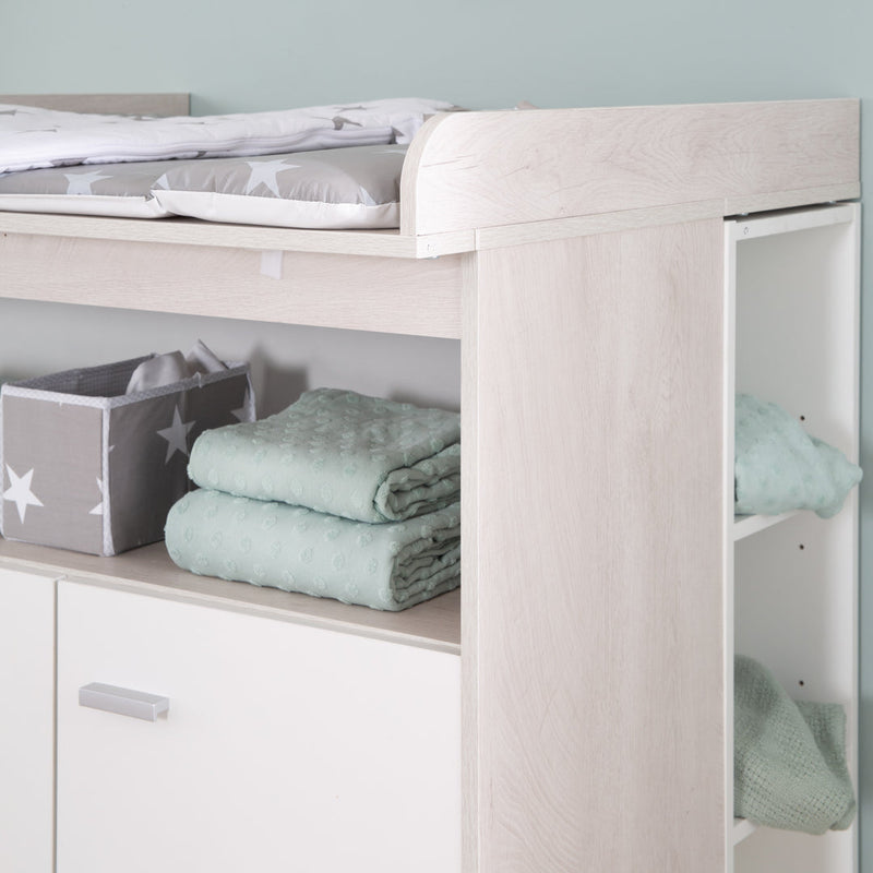 Babyzimmer Möbelset „Julia“ 2-teilig mit Kombi-Kinderbett 70x140 cm und Wickelkommode