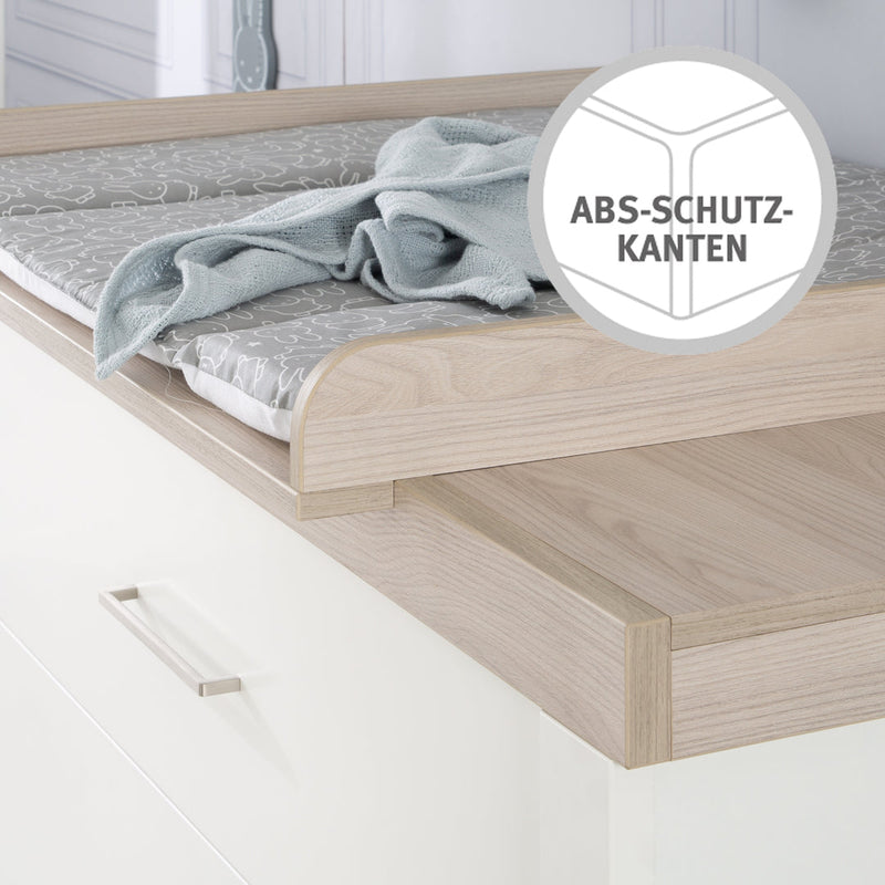 Babyzimmer Möbelset „Lucy“ 2-teilig mit Kombi-Kinderbett 70x140 cm und Wickelkommode