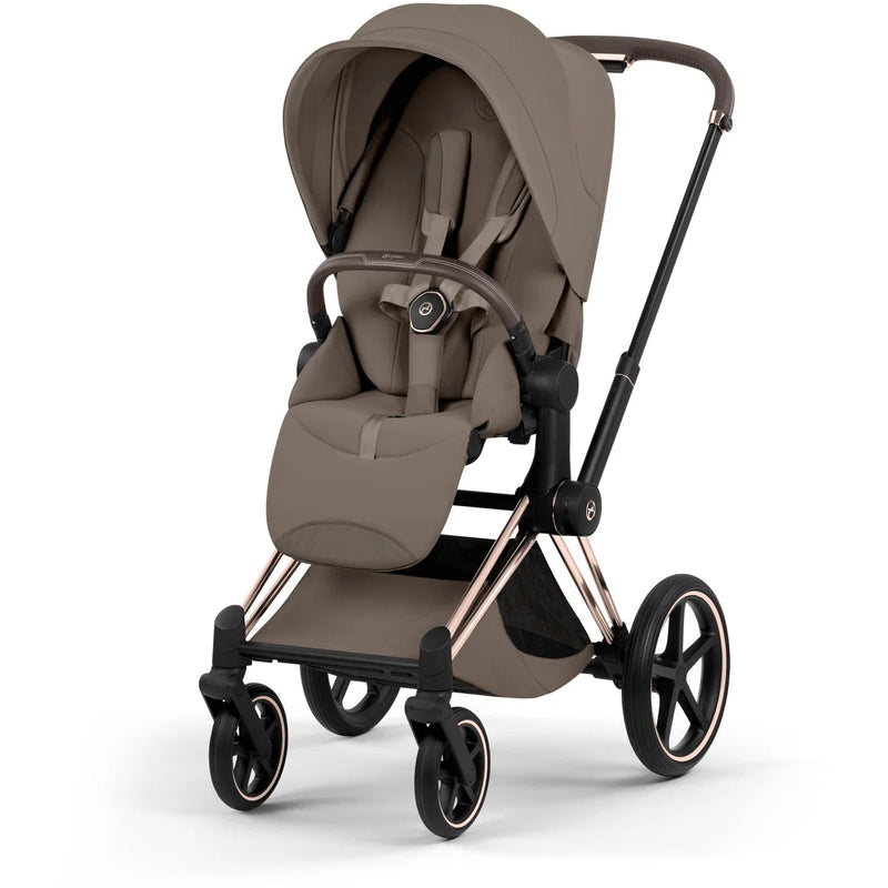 Cybex Priam 5 Style 4in1 Set Roségold Gestell faltbare Babywanne & Cloud T i-Size Plus mit Base T 360
