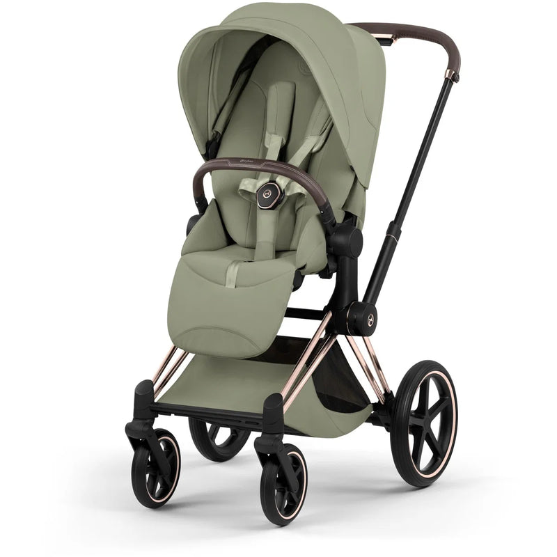 Cybex Priam 5 Style 4in1 Set Roségold Gestell faltbare Babywanne & Cloud T i-Size Plus mit Base T 360