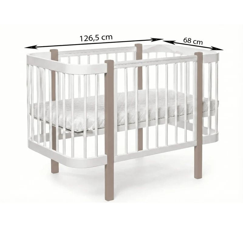 KOTTO ELIN Kinderbett Buche 120x60 cm mit Dreemsy Matratze – Cappuccino / Weiss – Ansicht 4