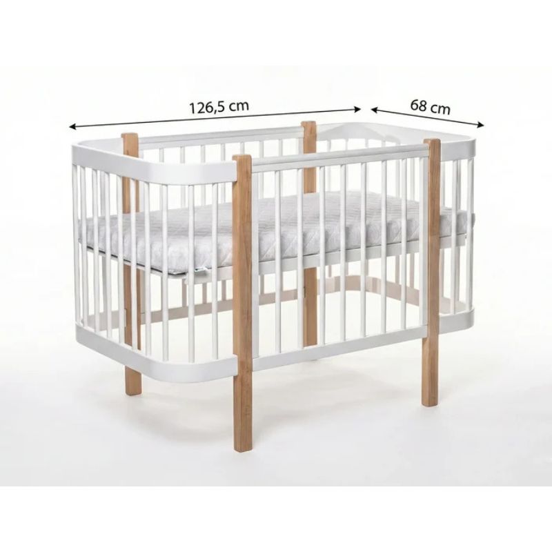 KOTTO ELIN Kinderbett Buche 120x60 cm mit Dreemsy Matratze – Cappuccino / Weiss – Ansicht 5