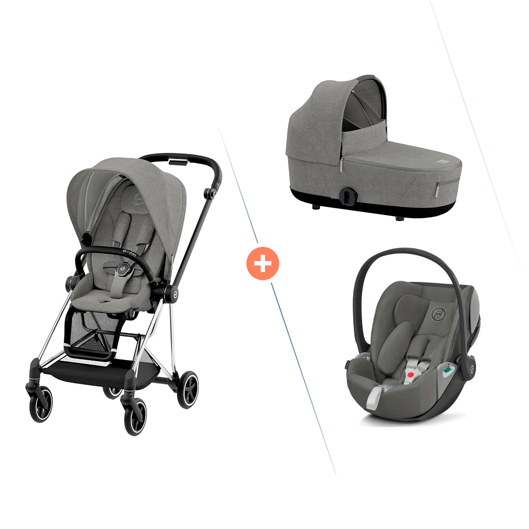 Cybex Mios Buggy 3-in-1 Set mit Cloud Z2(Soho Grey)(Gestell Chrome Black)