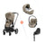 Cybex Priam Kombikinderwagen Black Travel Bundle-Set 4in1 inkl Cloud T Plus Cozy Beige