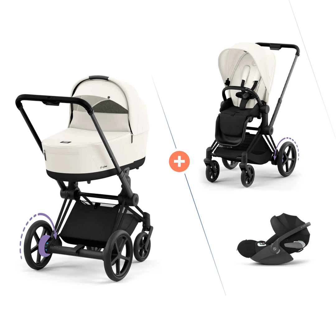 Cybex e-Priam 2in1 Kombikinderwagen – Matt Black/Off White