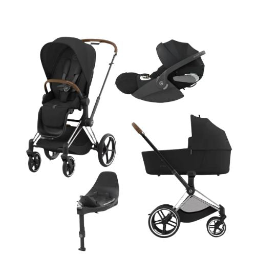 Cybex Priam 4in1 Kombikinderwagen Brown Chrome inkl. Cloud T Plus Black