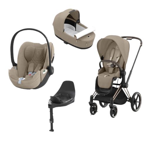 Cybex Priam 4in1 Kombikinderwagen inkl. Cloud T Plus Cozy Beige Rosegold