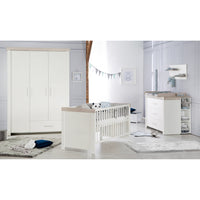 Babyzimmer Set „Lucy“ 3-teilig mit Kinderbett 70x140 cm, Wickelkommode und Kleiderschrank