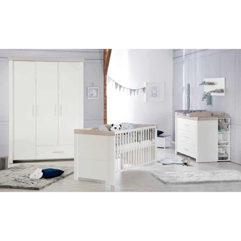 Babyzimmer Set „Lucy“ 3-teilig mit Kinderbett 70x140 cm, Wickelkommode und Kleiderschrank