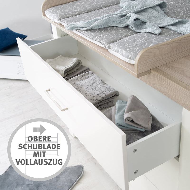 Babyzimmer Set „Lucy“ 3-teilig mit Kinderbett 70x140 cm, Wickelkommode und Kleiderschrank