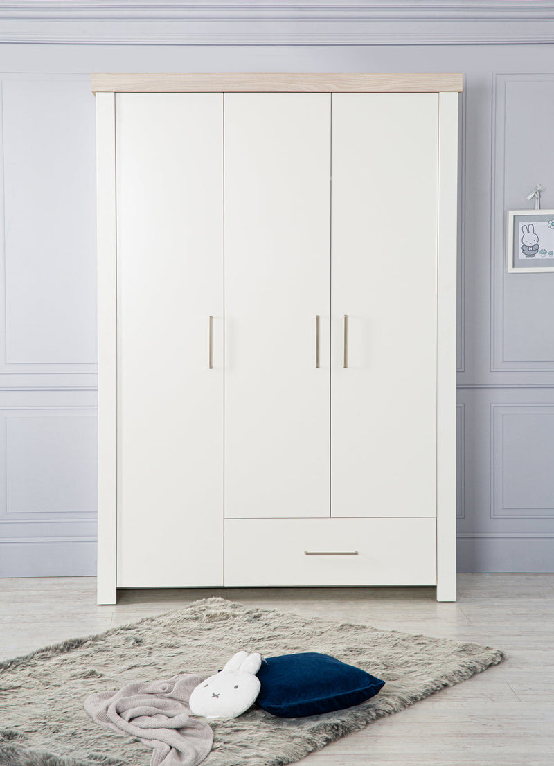 Babyzimmer Set „Lucy“ 3-teilig mit Kinderbett 70x140 cm, Wickelkommode und Kleiderschrank