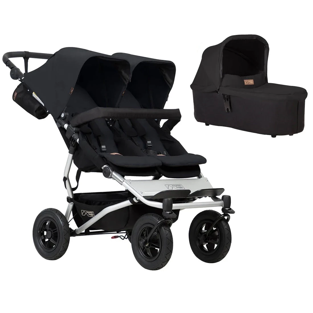 Zwillings Mountain Buggy Duet inklusive Babywanne (black)