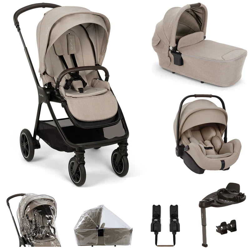 Nuna Triv NEXT Kombikinderwagen Set – Inklusive Babywanne, Arra Flex Babyschale & 360° Base