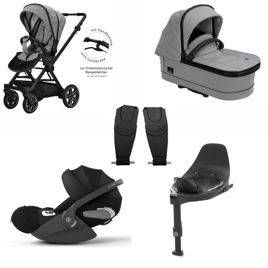 Hartan Kombikinderwagen-Set IVY GTR (707 Natur) mit Cybex Cloud T i-Size und Base T