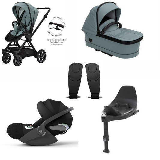 Hartan Kombikinderwagen-Set IVY GTR (708 Jade) mit Cybex Cloud T i-Size und Base T