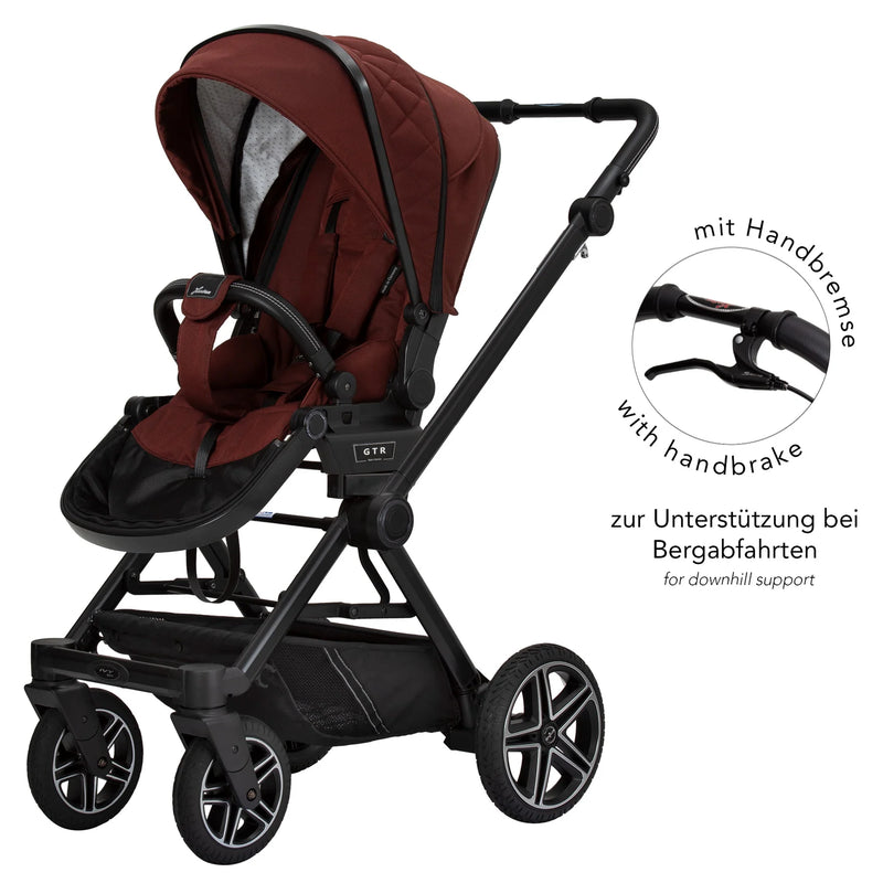 Hartan IVY GTR Kombikinderwagen Set mit Handbremse und Cybex Cloud T i-Size in Burgund