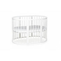 KOTTO OLIN Babybett Buche Oval mit Matratze – Weiss – Ansicht 5