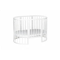 KOTTO OLIN Babybett Buche Oval mit Matratze – Weiss – Ansicht 6