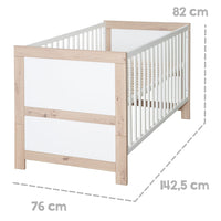 Kinderzimmer 'Malo' inkl. Baby-/Kinderbett 70x140, Kleiderschrank & Wickelkommode