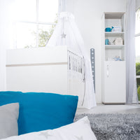 Kindermöbelset 'Moritz', 3-teilig, mit Kinderbett 70 x 140 cm, Wickelkommode & Schrank, weiß