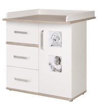 Kindermöbelset 'Moritz', 3-teilig, mit Kinderbett 70 x 140 cm, Wickelkommode & Schrank, weiß