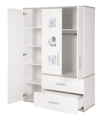 Kindermöbelset 'Moritz', 3-teilig, mit Kinderbett 70 x 140 cm, Wickelkommode & Schrank, weiß
