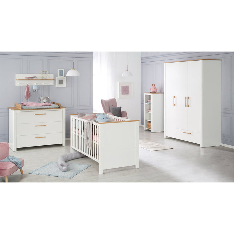 Kinderzimmerset 'Ava' 3-teilig, inkl. Kinderbett 70x140 cm, Wickelkommode & Schrank 3-türig