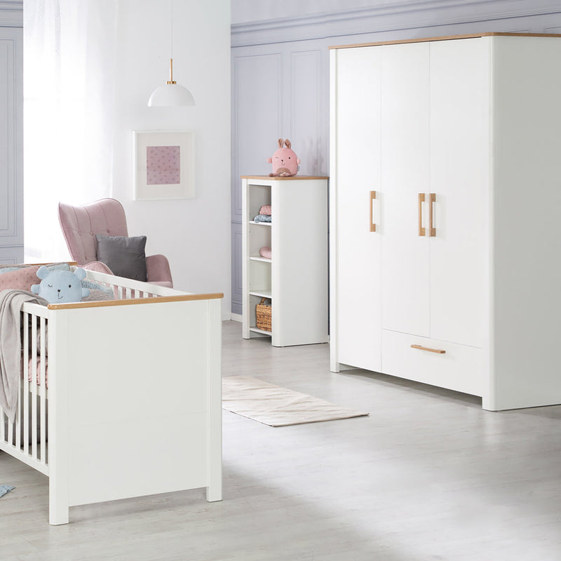 Kinderzimmerset 'Ava' 3-teilig, inkl. Kinderbett 70x140 cm, Wickelkommode & Schrank 3-türig