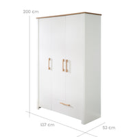 Kinderzimmerset 'Ava' 3-teilig, inkl. Kinderbett 70x140 cm, Wickelkommode & Schrank 3-türig