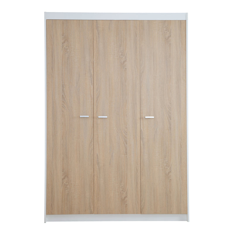 Kinderzimmerset 'Gabriella' 3-teilig - Bett 70x140 + Wickelkommode schmal + Kleiderschrank 3-türig