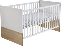 Möbelset 'Gabriella' inkl. Babybett 70 x 140 cm & breite Wickelkommode, bicolor