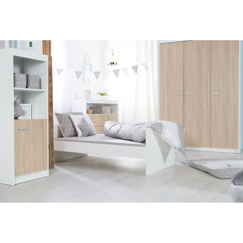 Möbelset 'Gabriella' inkl. Babybett 70 x 140 cm & breite Wickelkommode, bicolor
