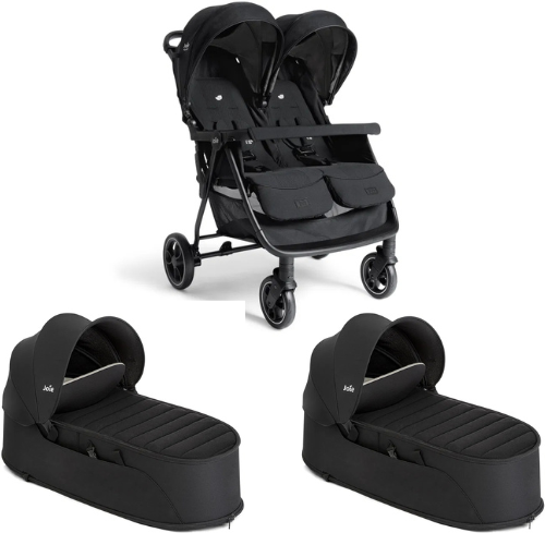Zwillingswagen Joie Estrella Signature mit 2x Softtragetaschen (Eclipse)