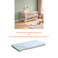 ALEXANDER Cot Bed 140x70cm Mit KULI-MULI Super Comfort Kindermatratze (Weiss)