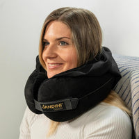 SANDINI TravelFix® Hoodie - Premium - Reisekissen mit integrierter Kapuze und Transporttasche