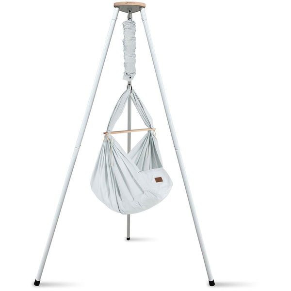 Federwiege mit Tipi aus Bio-Baumwolle | Weiß Schafwolle