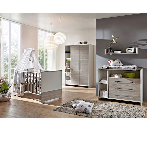 Schardt 3-tlg. Babyzimmer Eco Silber mit 2-türigem Kleiderschrank