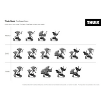 Thule Sleek Geschwisterwagen mit Babywanne und Zweitsitz in Soft Green