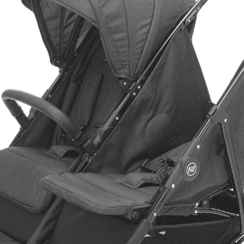 Zwillingsbuggy plus zwei Joie Softwanne (grau melange)