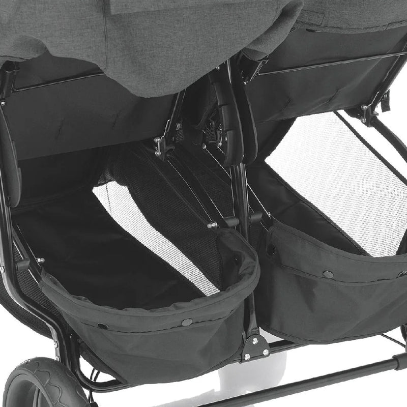 Zwillingsbuggy plus zwei Joie Softwanne (grau melange)