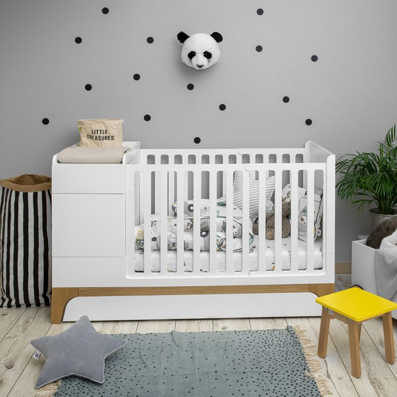 UP Kinderbett Weiss mit Schublade und Matratze 70 x 120 cm